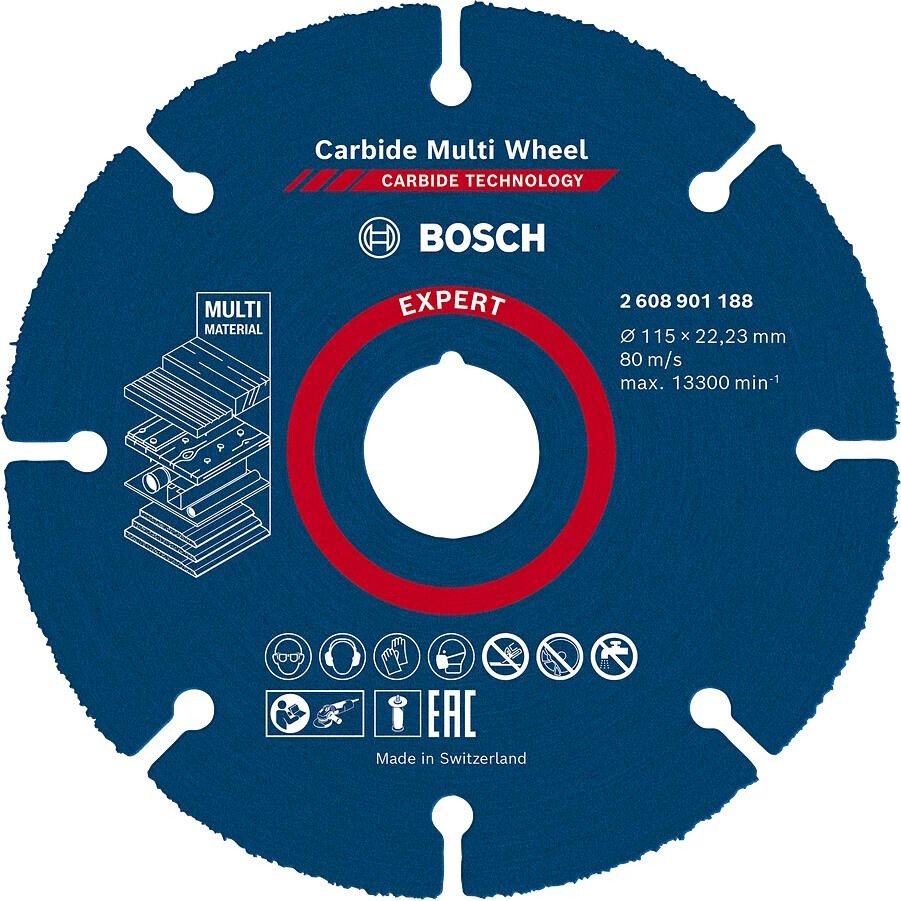 Bosch EXPERT 2608901188 Expert Carbide Multi Wheel Cutting Disc 115x1.0x22.23 mm