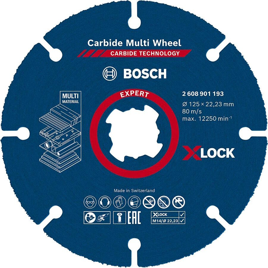 Bosch EXPERT 2608901192 Expert X-LOCK Carbide Multi Wheel Cutting Disc 115x1.0x22.23 mm