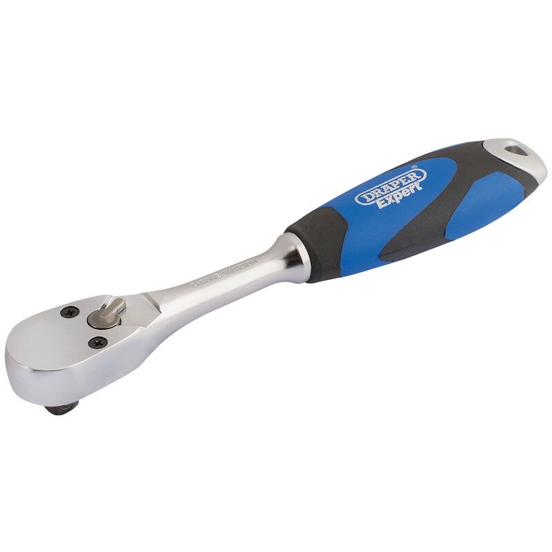 Draper 26704 1/4'' Square Drive 60 Tooth Sealed Head, Soft Grip Ratchet