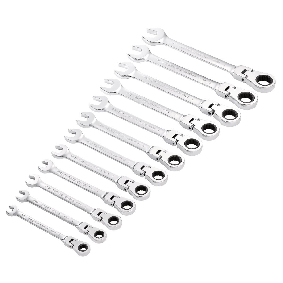 Draper 27733 8230FMM/12 Hi Torq® Metric Flexible Head Ratchet Combination Spanner Set (12 Piece)