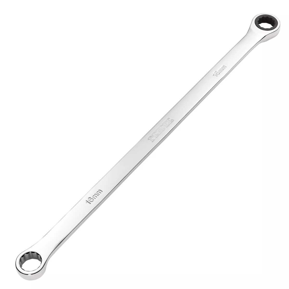 Draper 27773 HI-TORQ® Metric Extra-Long Double Ring Ratchet Spanner, 16mm