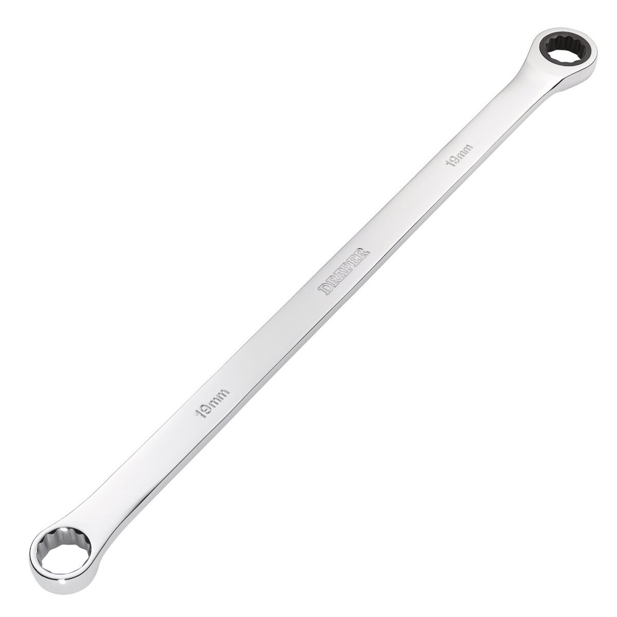 Draper 27777 HI-TORQ® Metric Extra-Long Double Ring Ratchet Spanner, 19mm