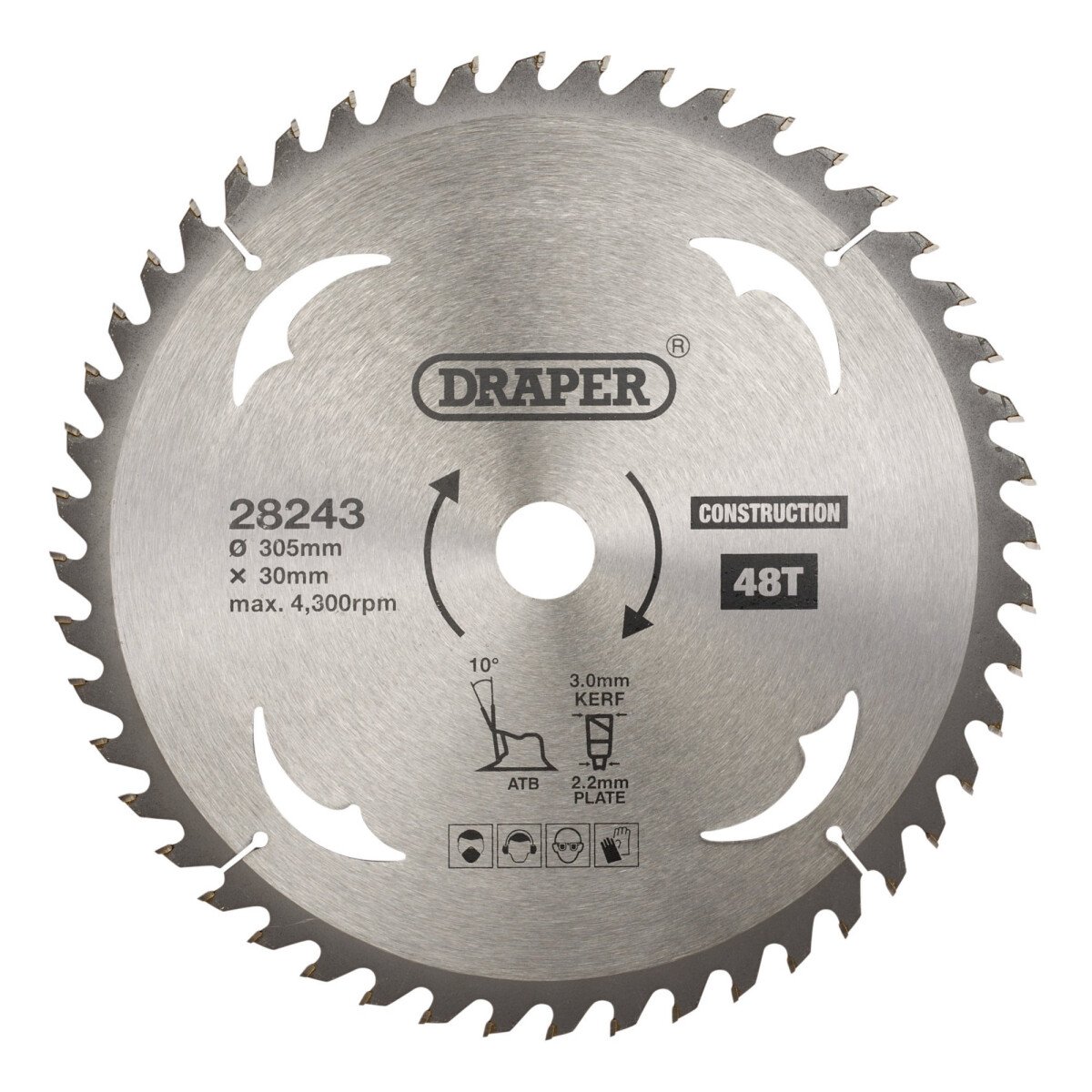 Draper 28243 SBC9 Tct Construction Circular Saw Blade, 305 X 30mm, 48 T