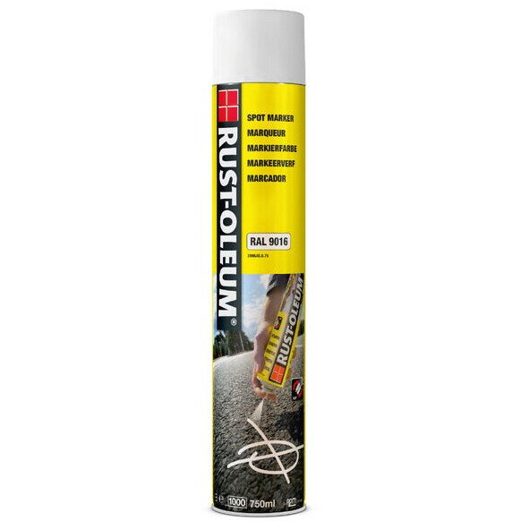 Rustoleum 2896AE.0.75 750ml RAL9016 Spot Marking Spray (Carton of 6) - Traffic White
