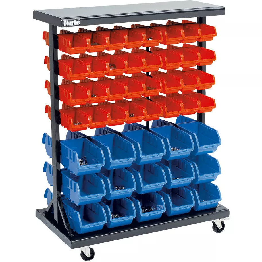 Clarke 4501620 CSR94 Mobile Double Sided Storage Bin Rack