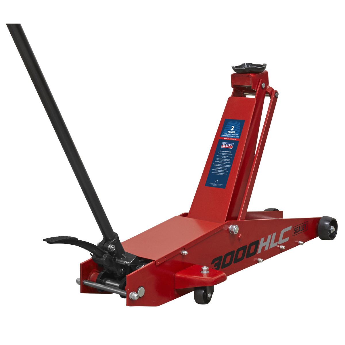 Sealey 3000HLC Trolley Jack 3tonne Long Reach High Lift