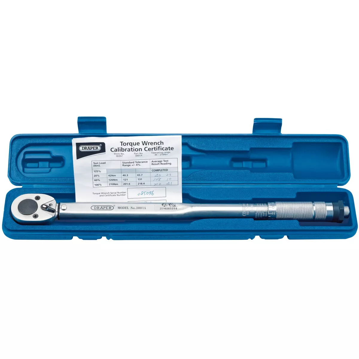Draper 30357 3001A 1/2" Drive 30-210Nm or 22.1-154.9lb Ft Ratchet Torque Wrench