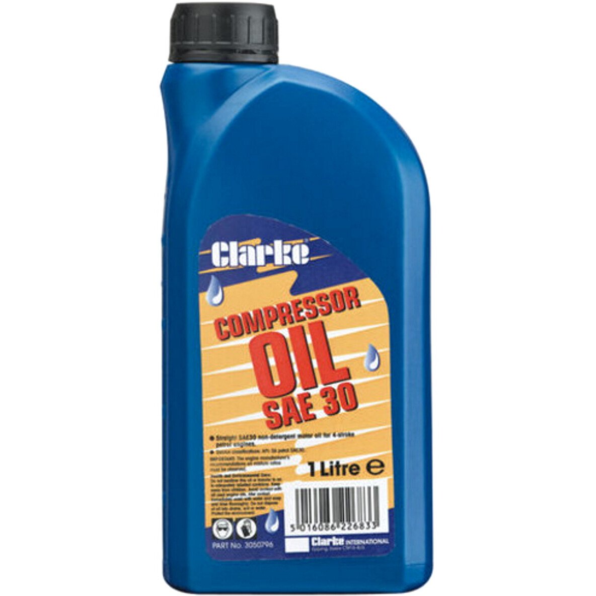 Clarke 3050796 SAE 30 Long Life Compressor Oil 1 Litre