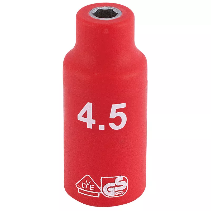 Draper 31156 B6VDE-MM 1/4" Sq. Dr. Fully Insulated VDE Socket (4.5mm)