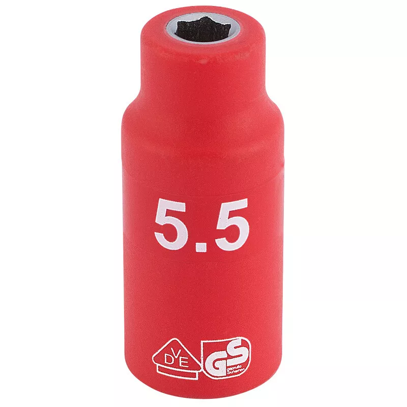 Draper 31237 B6VDE-MM 1/4" Sq. Dr. Fully Insulated VDE Socket (5.5mm)