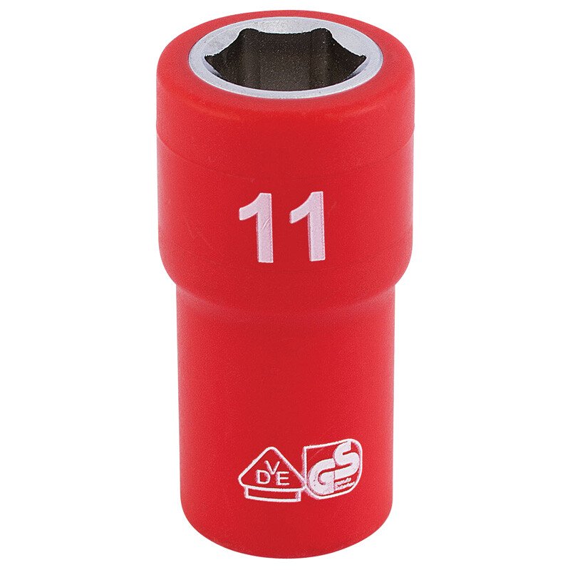 Draper 31485 B6VDE-MM 1/4" Sq. Dr. Fully Insulated VDE Socket (11mm)