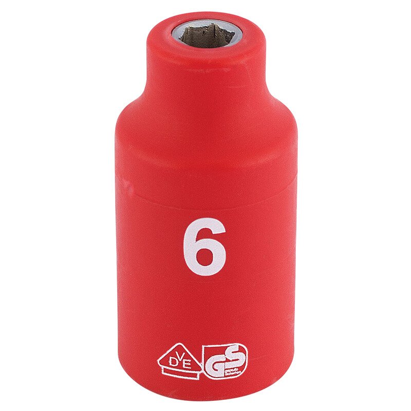 Draper 31494 D6VDE-MM 3/8" Sq. Dr. Fully Insulated VDE Socket (6mm)