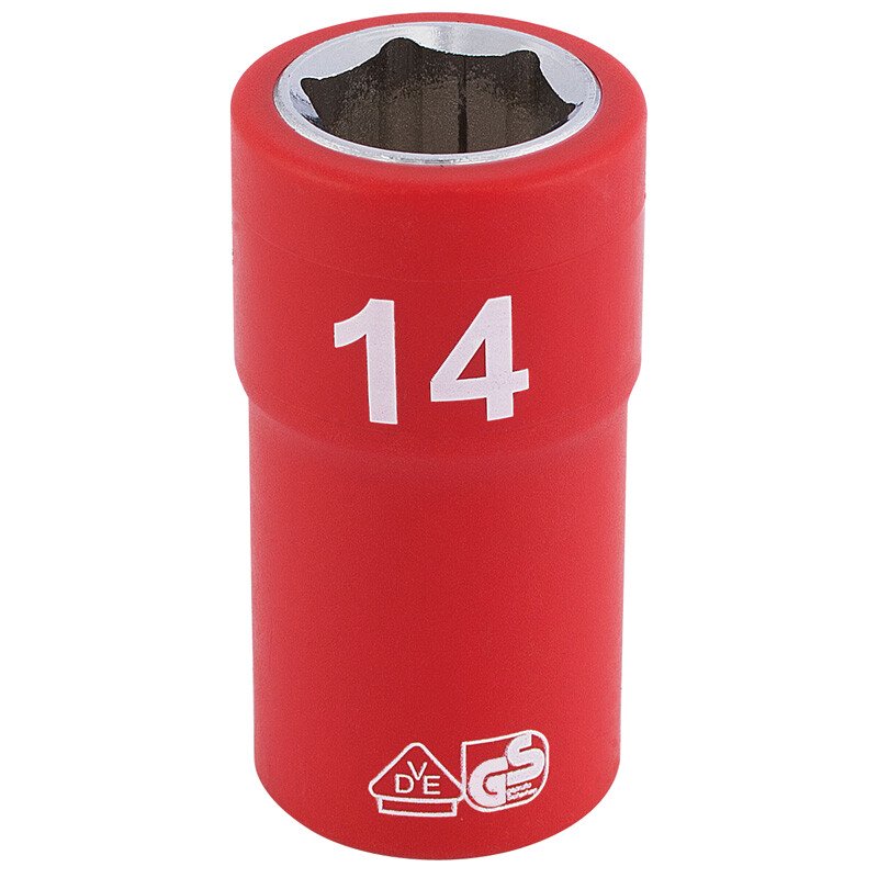 Draper 31697 D6VDE-MM 3/8" Sq. Dr. Fully Insulated VDE Socket (14mm)