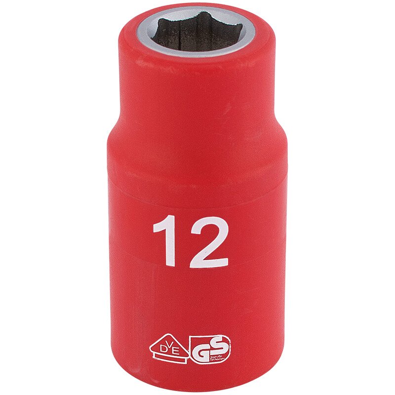 Draper 31785 H6VDE-MM/B 1/2" Sq. Dr. Fully Insulated VDE Socket (12mm)