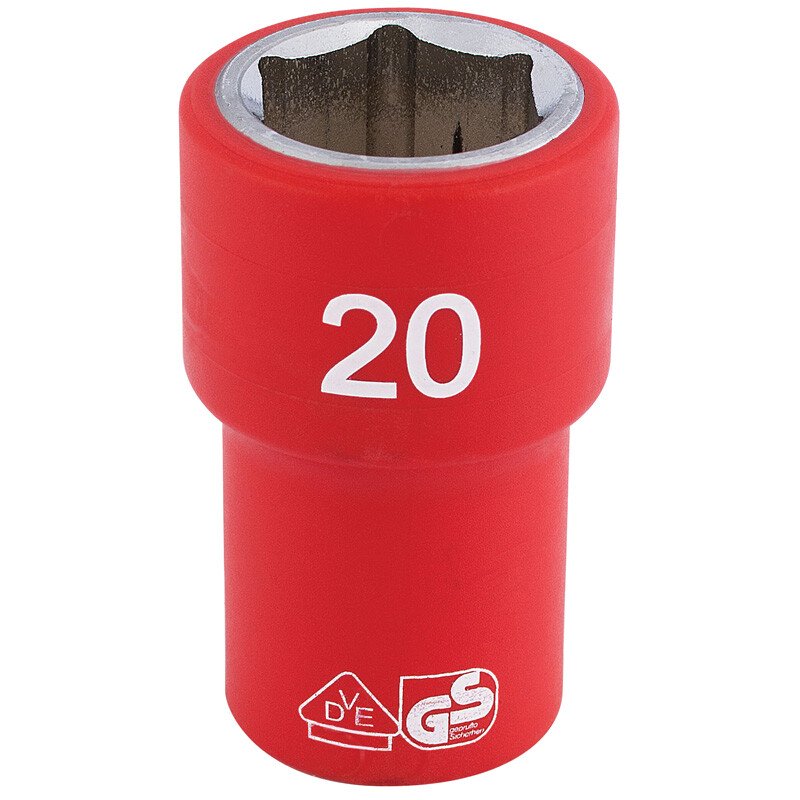 Draper 31882 H6VDE-MM/B 1/2" Sq. Dr. Fully Insulated VDE Socket (20mm)