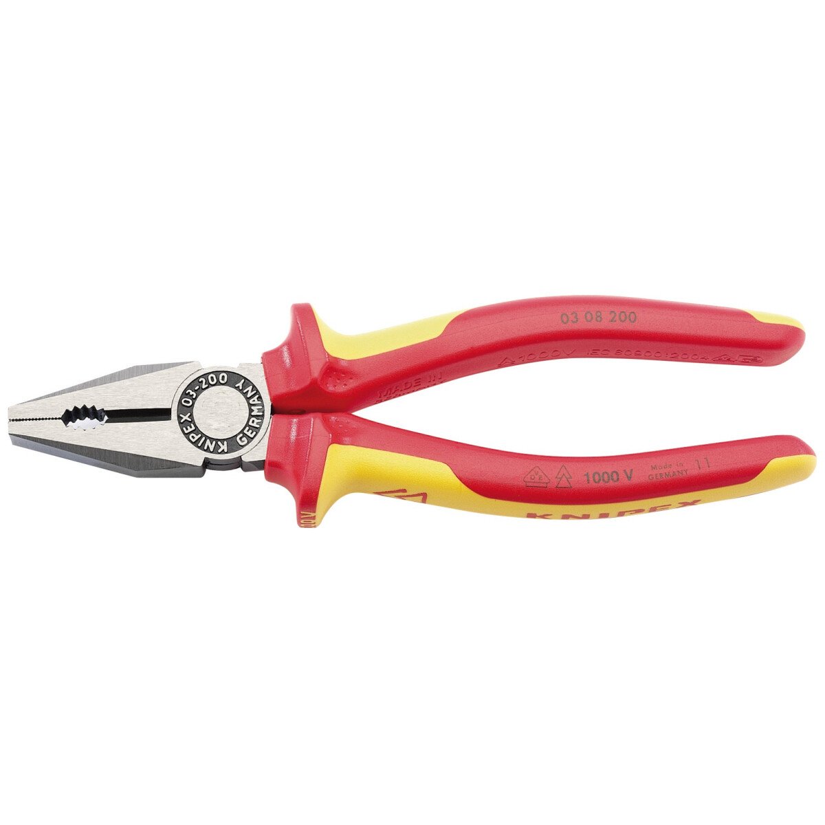 Knipex 03 08 200UKSBE 200mm VDE Fully Insulated Combination Pliers 31920