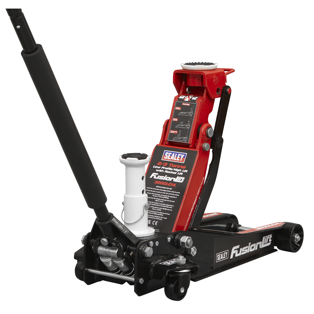 Sealey 3200LEHL Trolley Jack 2/3 Tonne Low Profile/High Lift with Rocket Lift