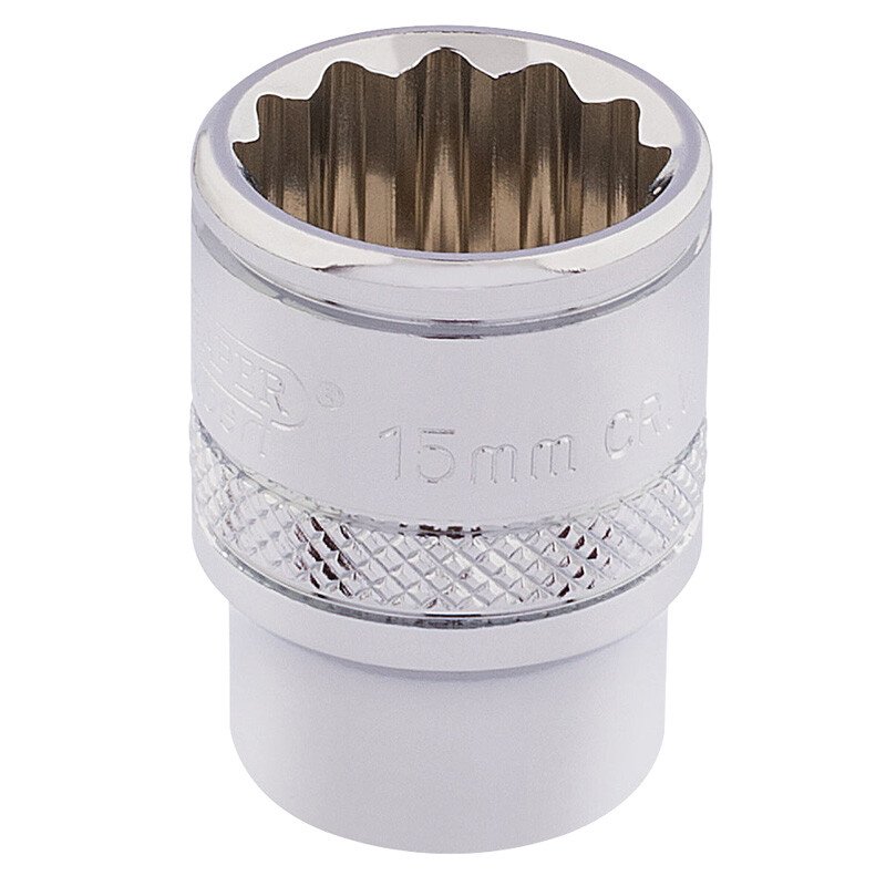 Draper 32778 D-MM/B 3/8" Square Drive Hi Torq® 12 Point Socket (15mm)