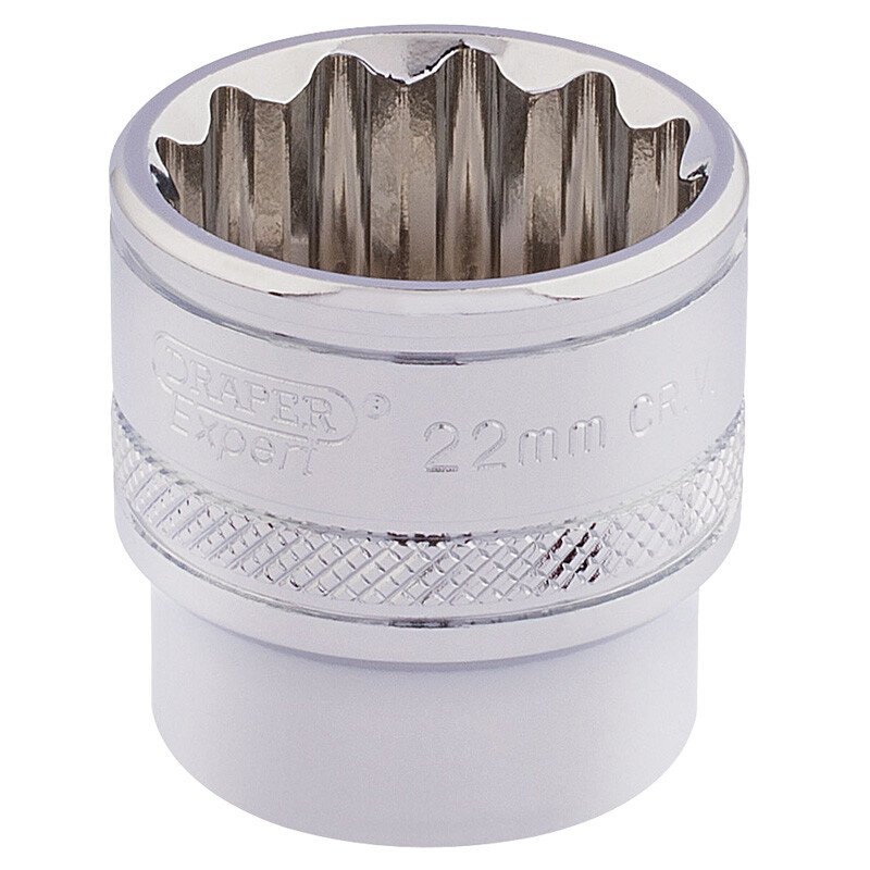 Draper 32800 D-MM/B 3/8" Square Drive Hi Torq® 12 Point Socket (22mm)