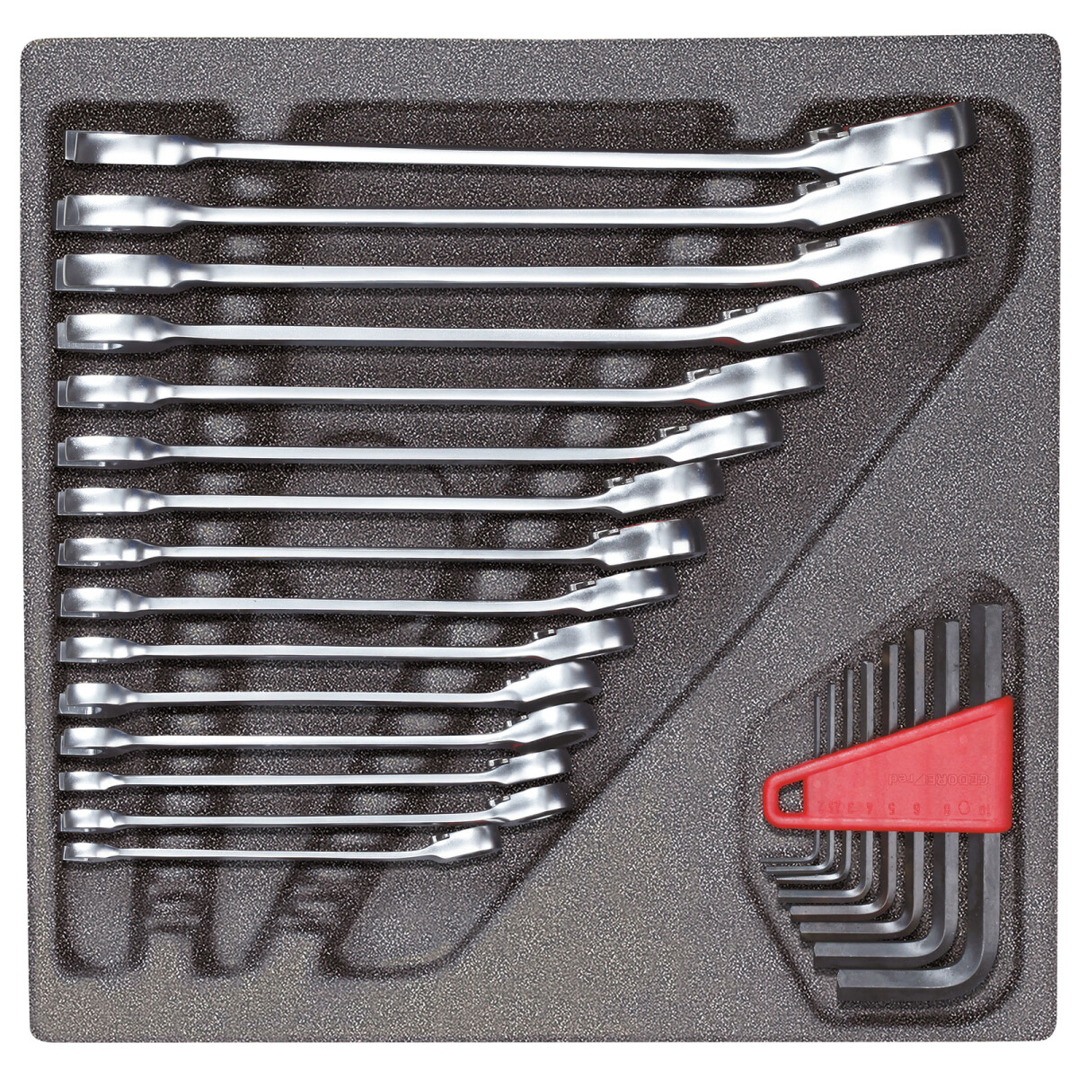 Gedore RED 3301700 Ratchet Spanner set & Allen Keys set in module 24pcs