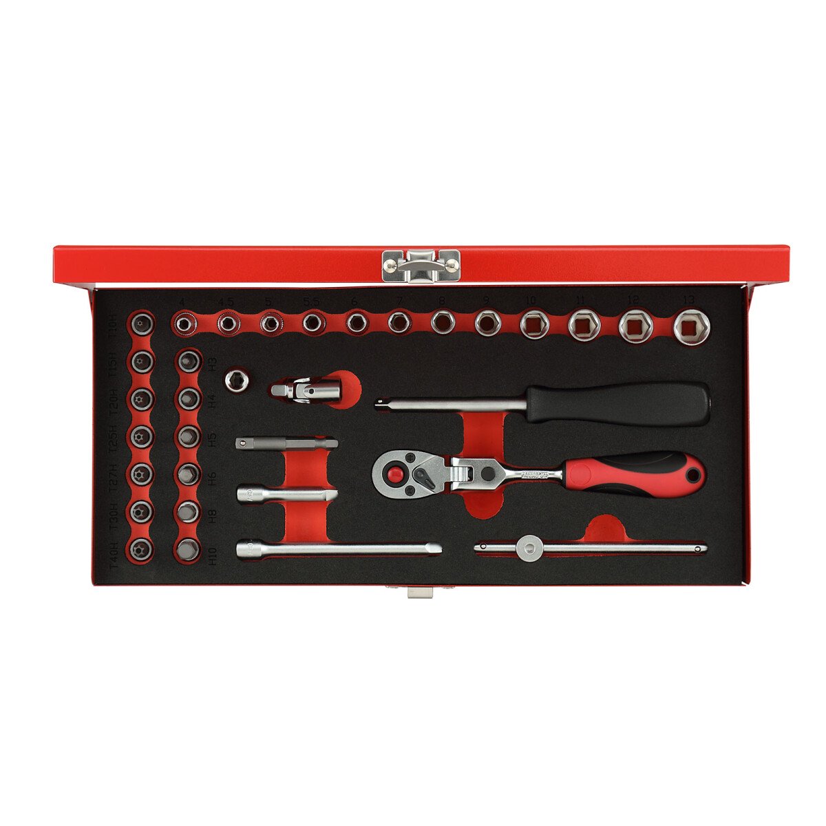 Gedore RED 3300004 1/4in Drive Socket Set - Inc. Hex and Torx TXB Socket Bits 33 Piece
