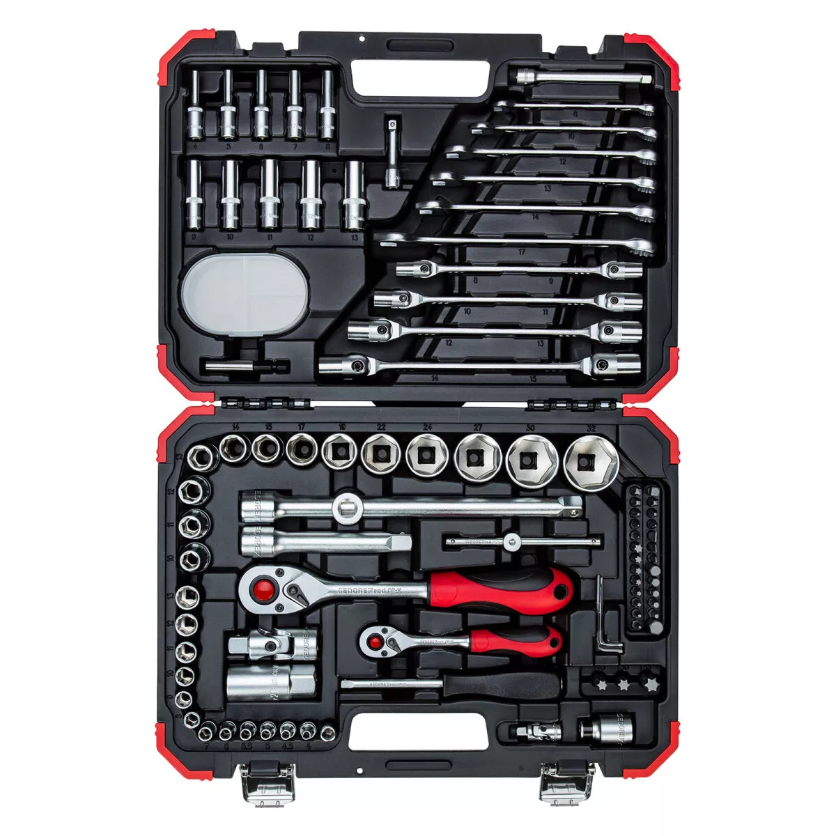 Gedore RED 3300062 1/4in and 1/2in Socket Set 92 Piece
