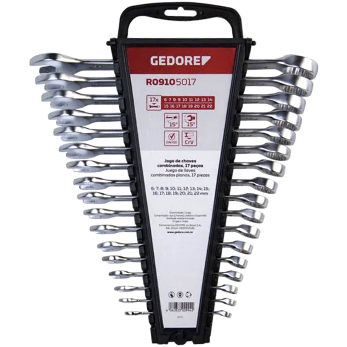 Gedore RED 3300994 Combination Spanner Set 6-22mm 17 Piece