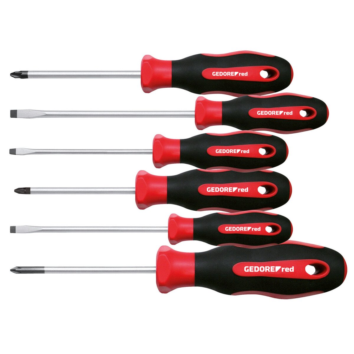 Gedore RED 3301271 Screwdriver Set Pozi and Slotted 6 Piece
