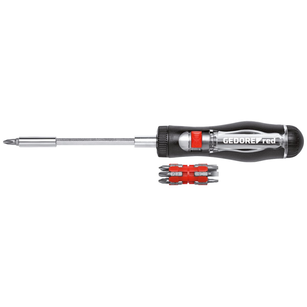 Gedore RED 3301337 Extendable Shank Ratchet Screwdriver - 13-in-1