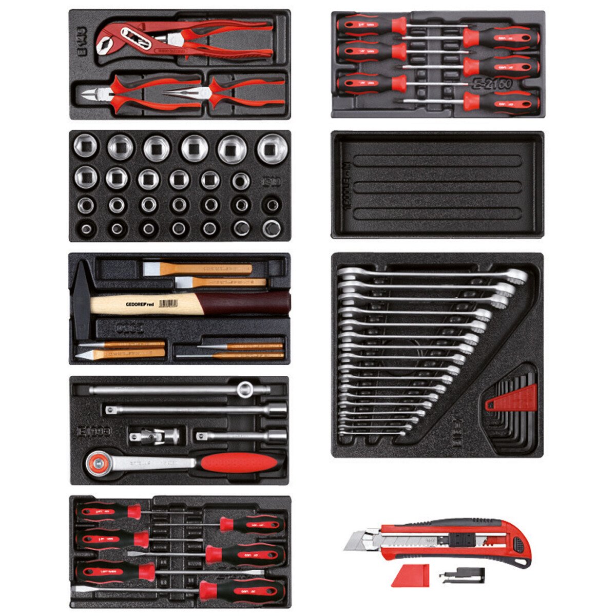 Gedore RED 3301655 Tool Set in Foam Modules 81 Piece