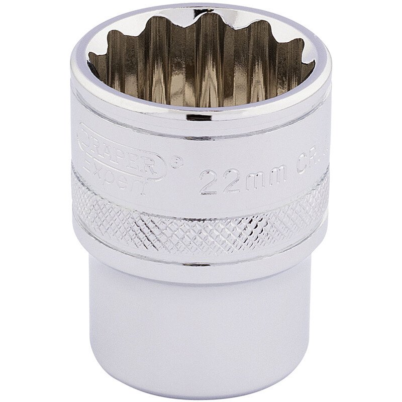 Draper 33368 H-MM/B 1/2" Square Drive Hi Torq® 12 Point Socket (22mm)