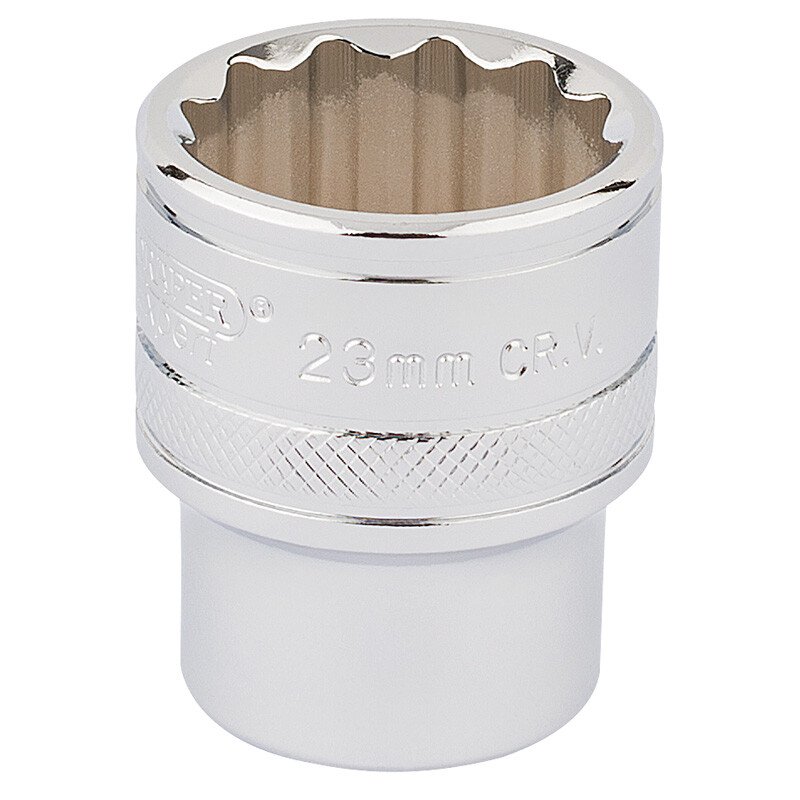 Draper 33370 H-MM/B 1/2" Square Drive Hi Torq® 12 Point Socket (23mm)