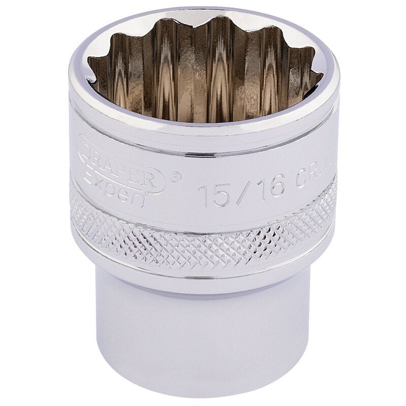 Draper 33724 H-AF/B 1/2" Square Drive Hi Torq® 12 Point Socket (15/16")