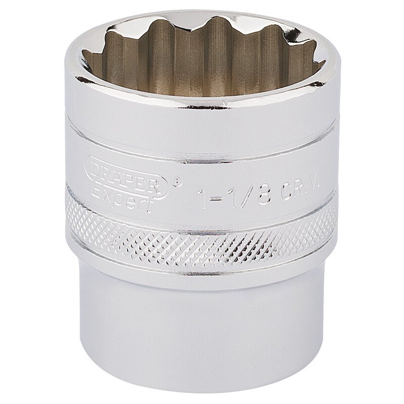 Draper 33727 H-AF/B 1/2" Square Drive Hi Torq® 12 Point Socket (1.1/8")