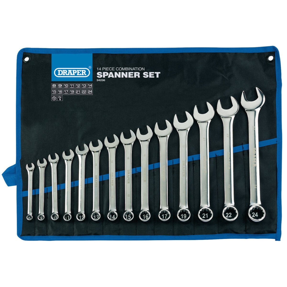 Draper 34236 8233/14/MM 14 Piece Metric Combination Spanner Set