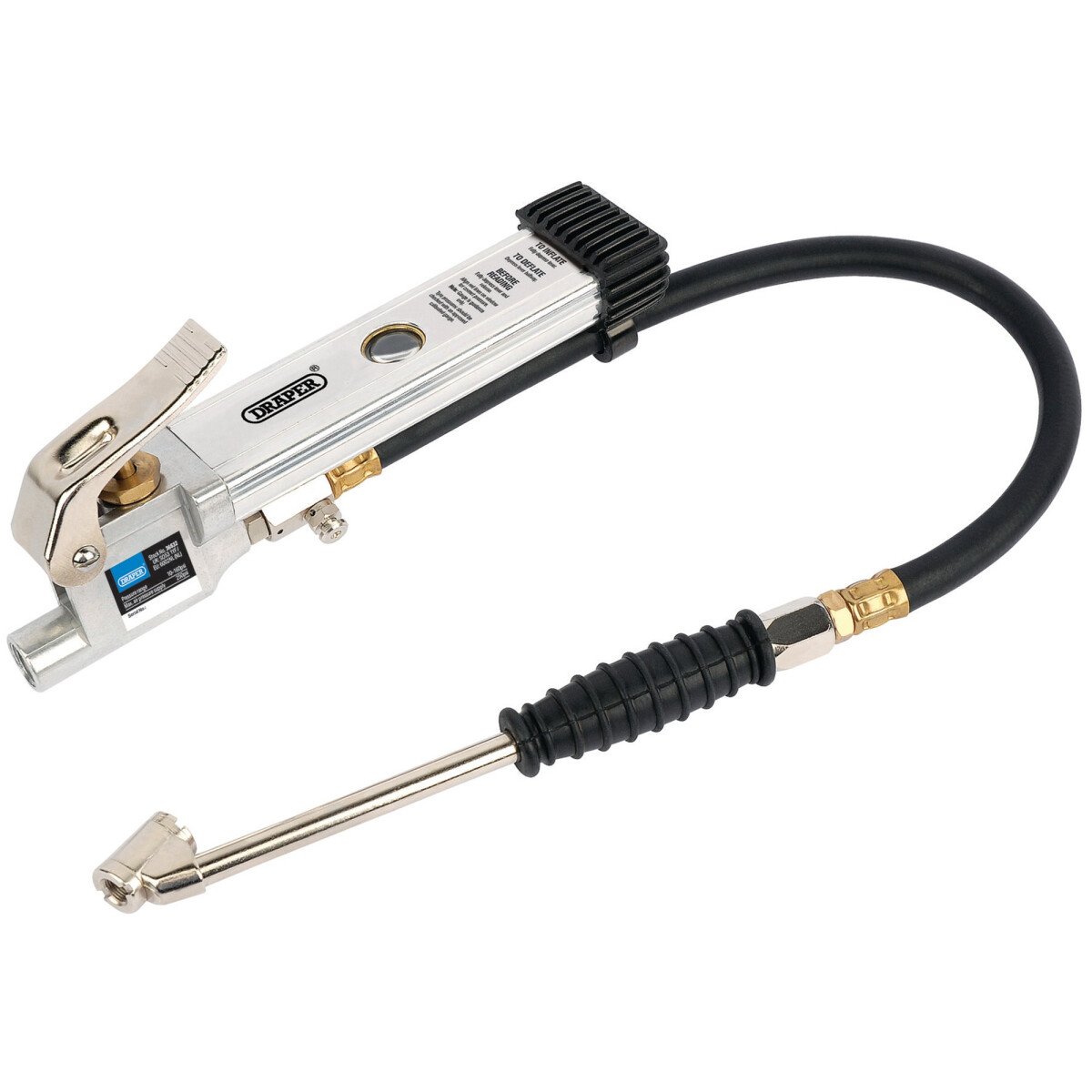 Draper 36632 4290 Air Line Inflator with Twin Open Ended Push On Connectors