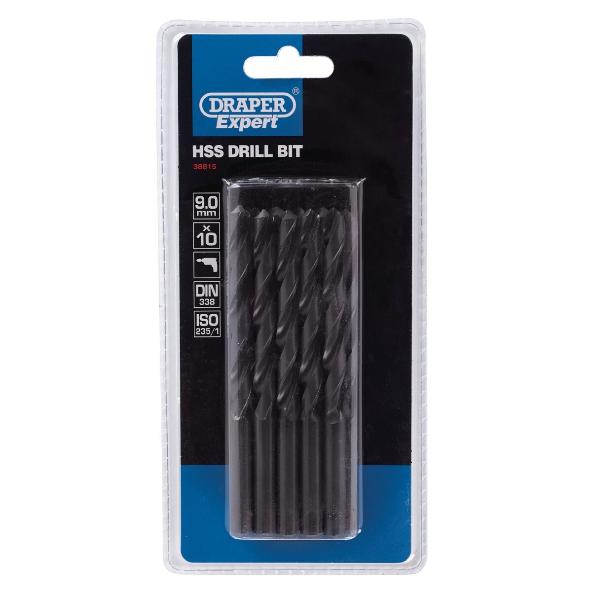Draper 38815 H29MC Expert 9.0mm HSS Drills Card of 10