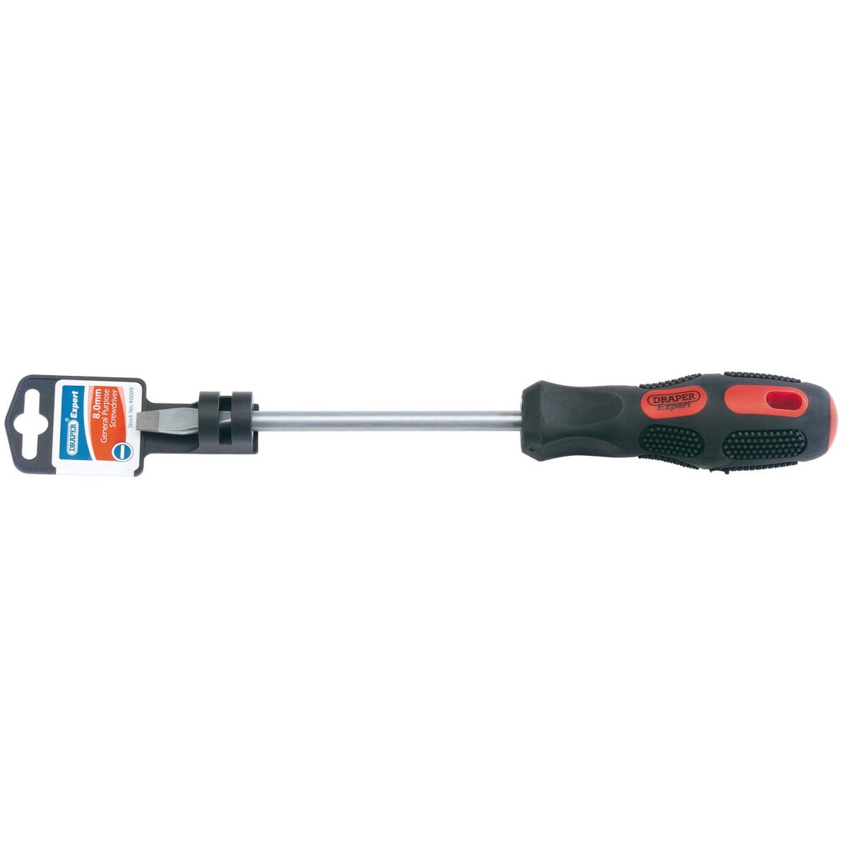 Draper 40009 970 Expert 8mm x 150mm Plain Slot Flared Tip Screwdriver (Display Packed)