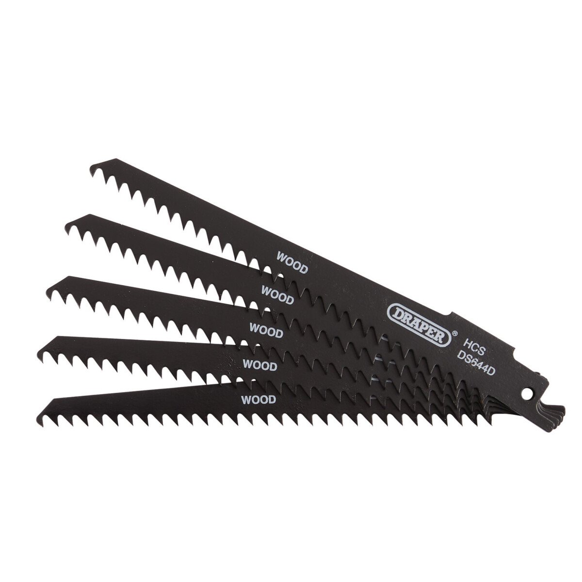 Draper 43430 DS644D Reciprocating Saw Blades For Wood And Plastic Cutting, 150mm, 6tpi (Pack Of 5)
