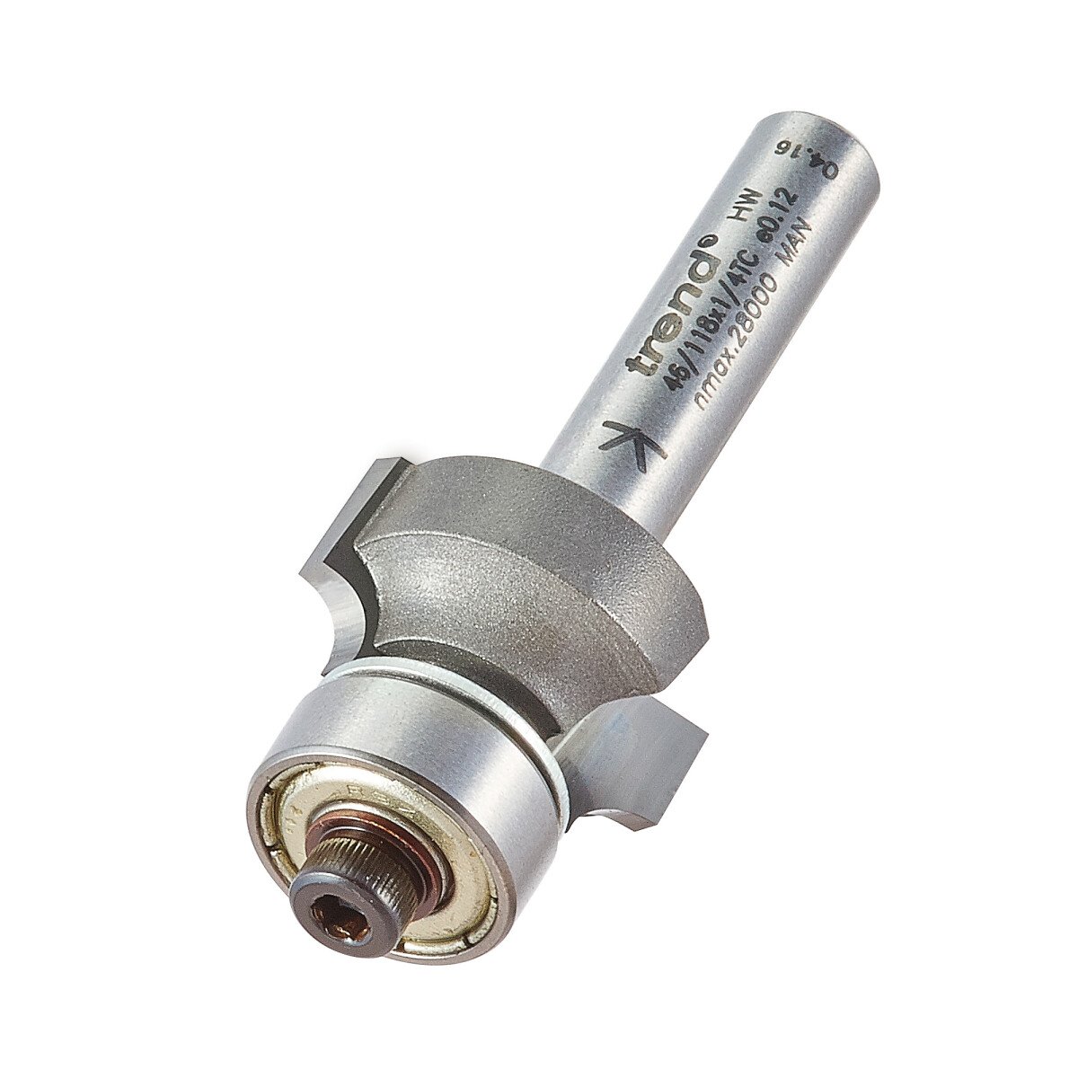 Trend 46/118X1/4TC Bearing guided ovolo cutter 3mm radius
