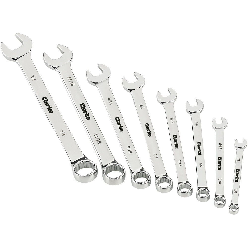 Clarke 1801816 CHT816 8 Piece AF Combination Spanner Set