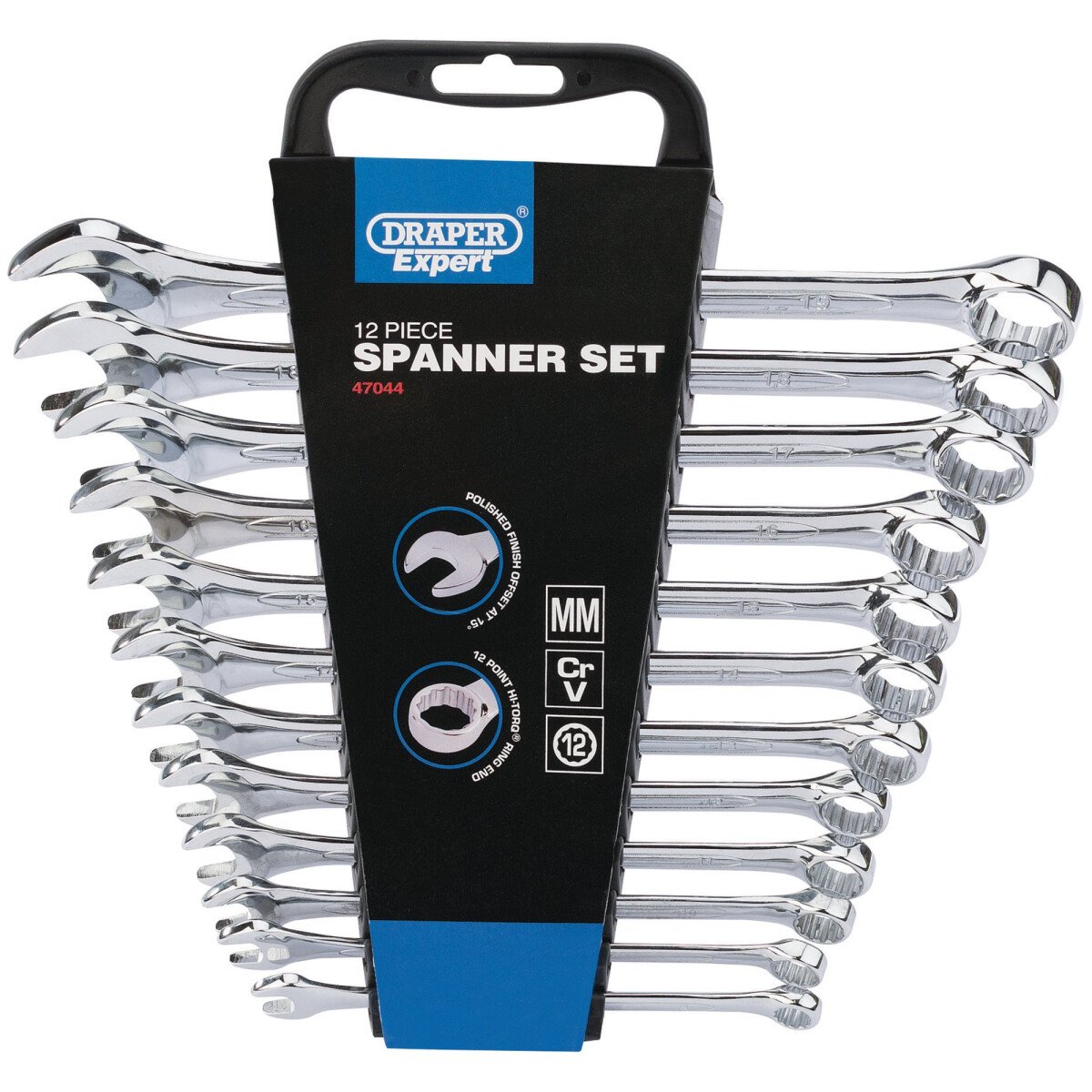 Draper 47044 8220/12/MM Hi Torq® Metric Combination Spanner Set (12 Piece)