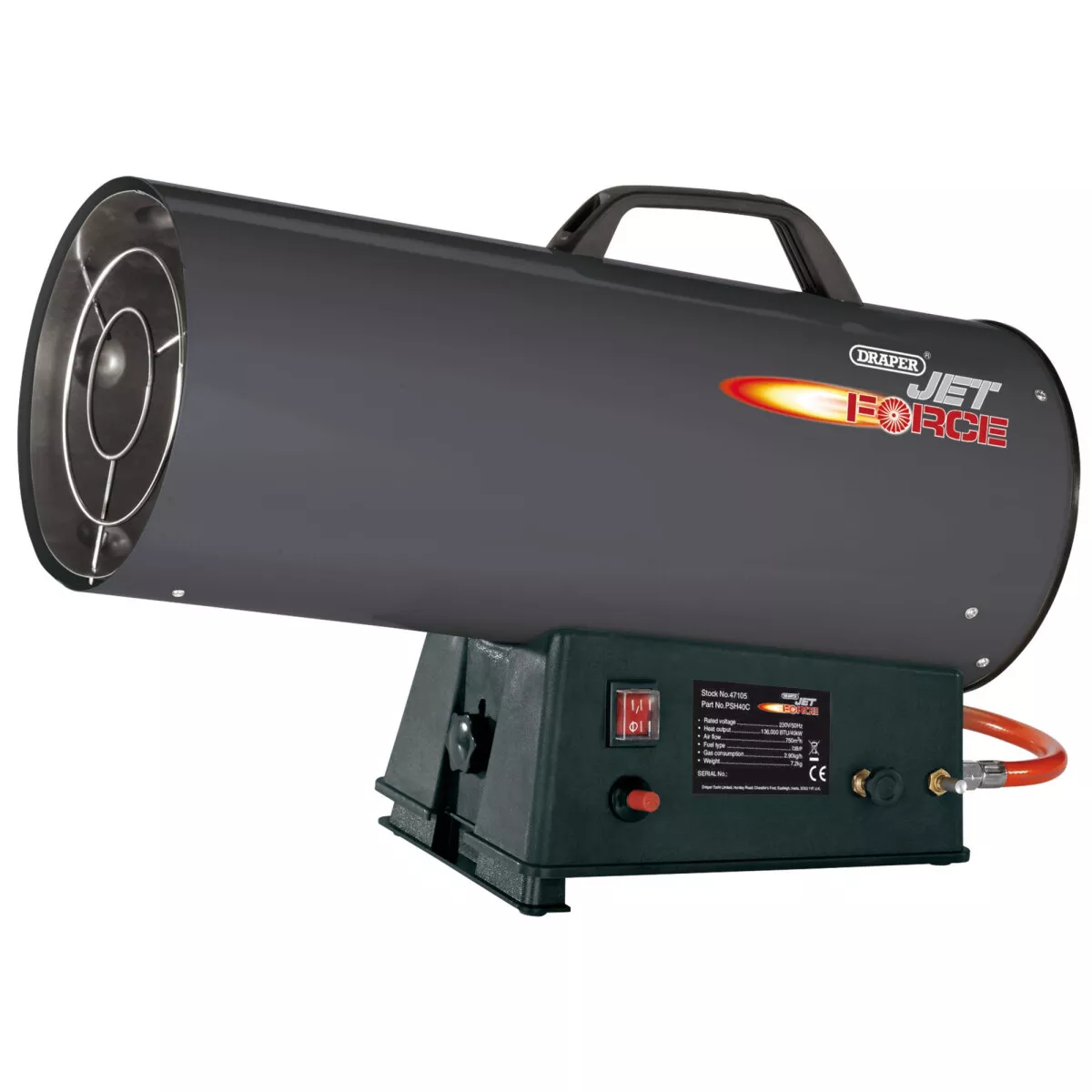 Draper 47105 PSH40C Jet Force Propane Space Heater (136,000 BTU/40kW)