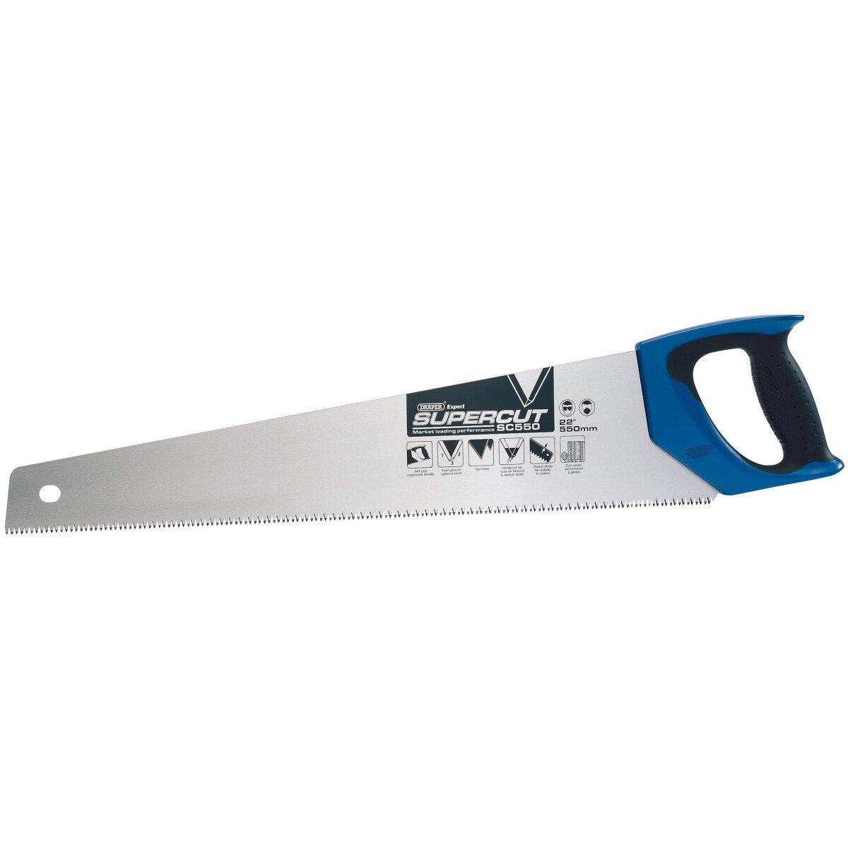 Draper 49286 SC550 Expert Supercut 550mm/22" Soft Grip Hardpoint Handsaw   7tpi/8ppi