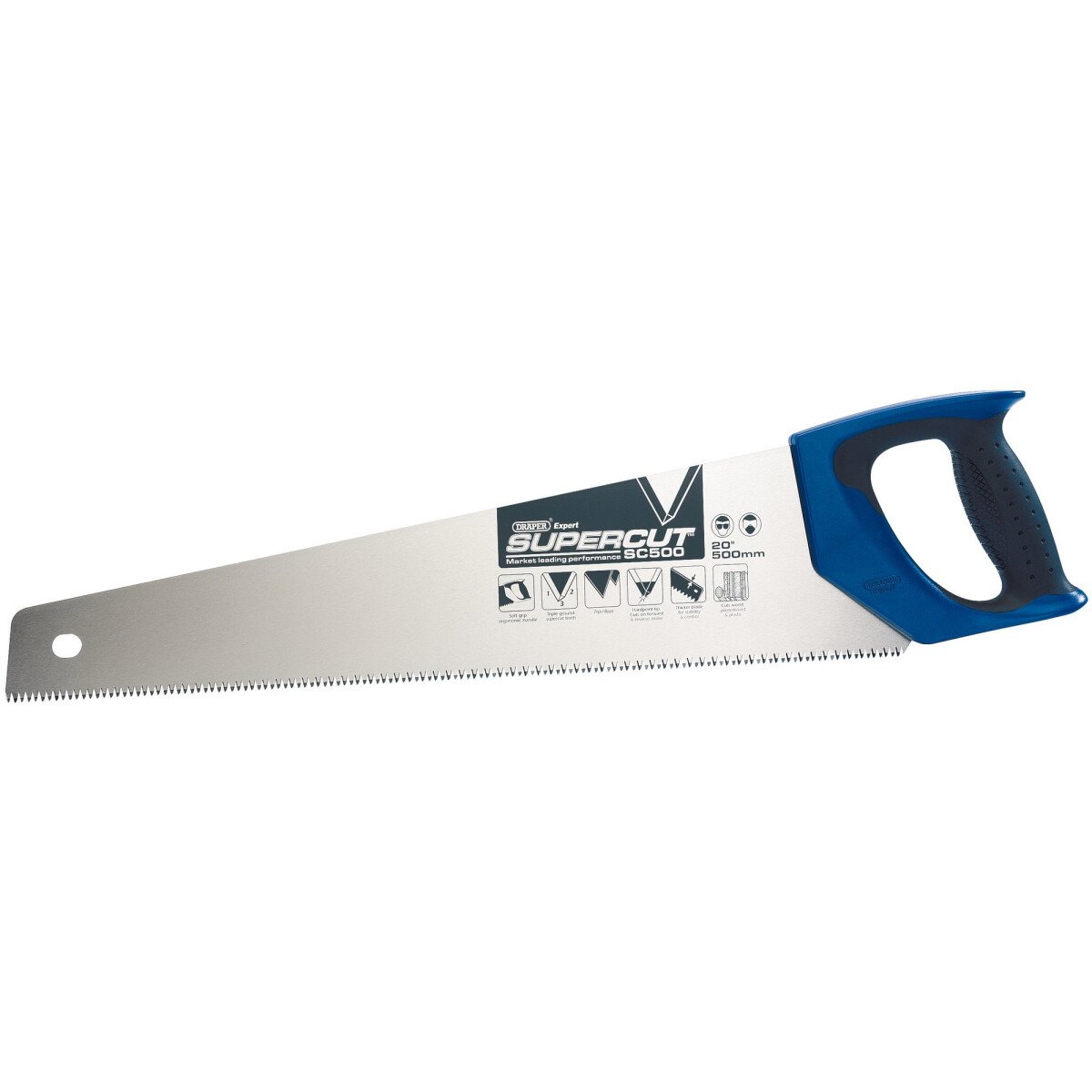 Draper 49290 SC500 Expert Supercut 500mm/20" Soft Grip Hardpoint Handsaw   7tpi/8ppi