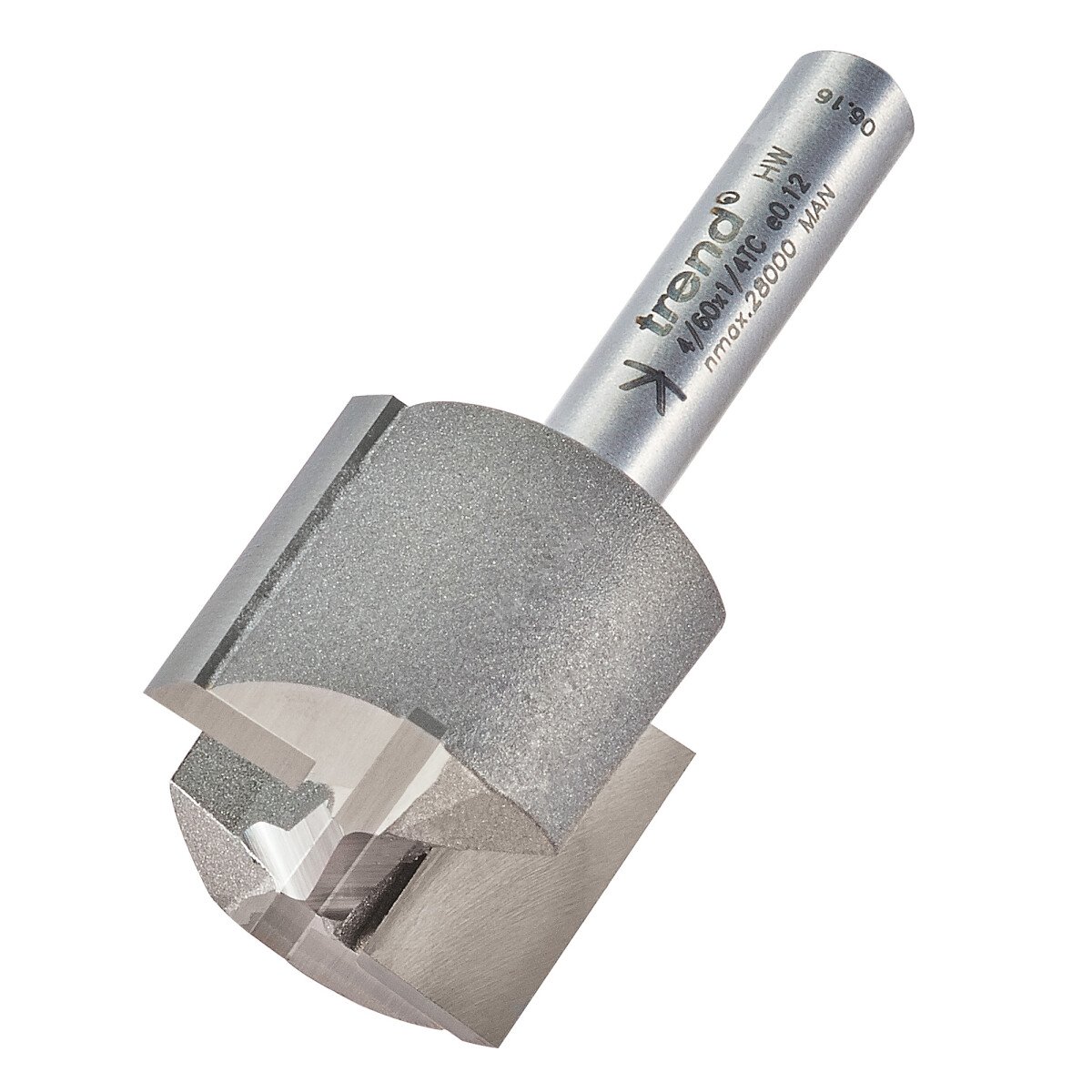 Trend 4/60X1/4TC Two flute cutter 22mm diameter