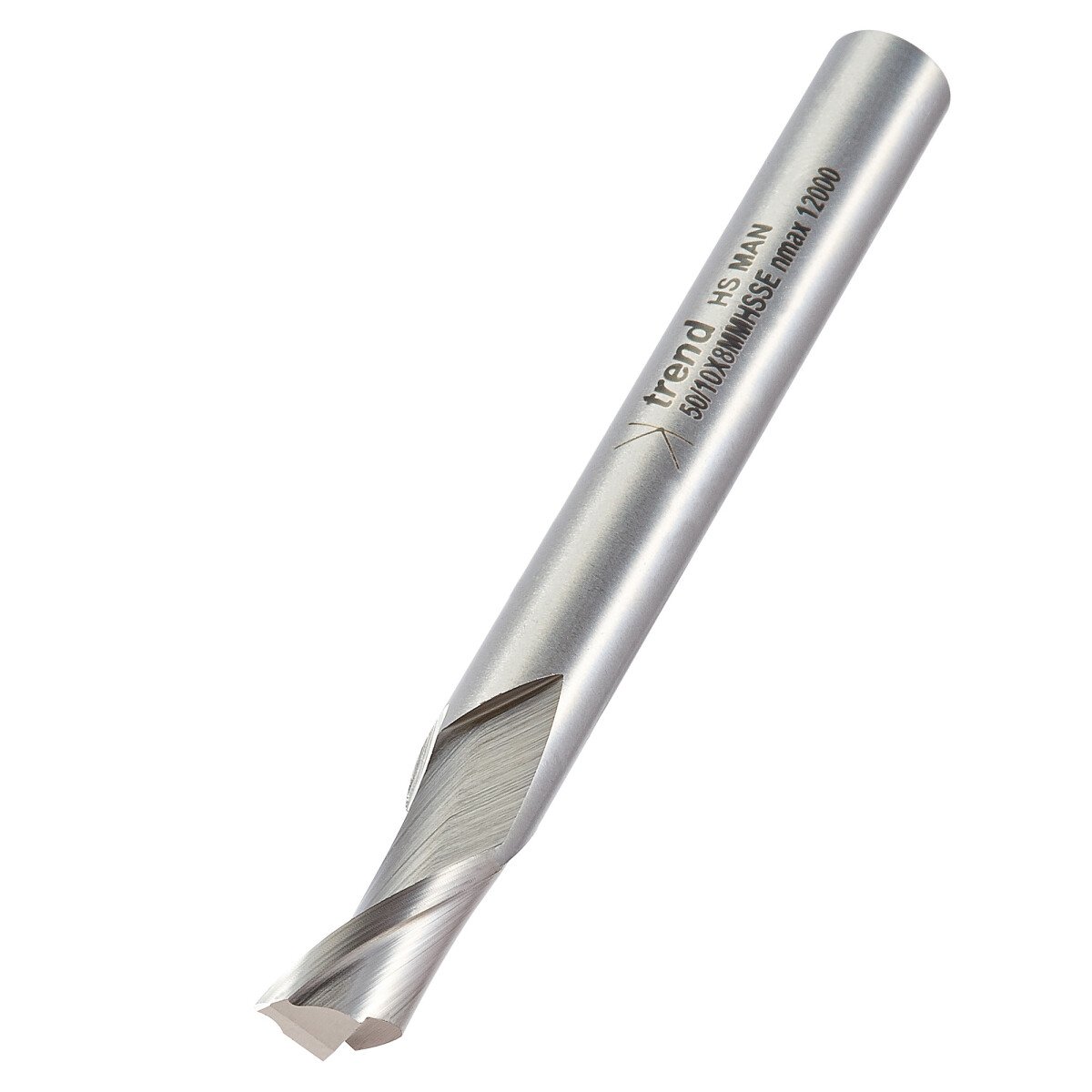 Trend 50/10X8MMHSSE Helical plunge cutter 10mm diameter
