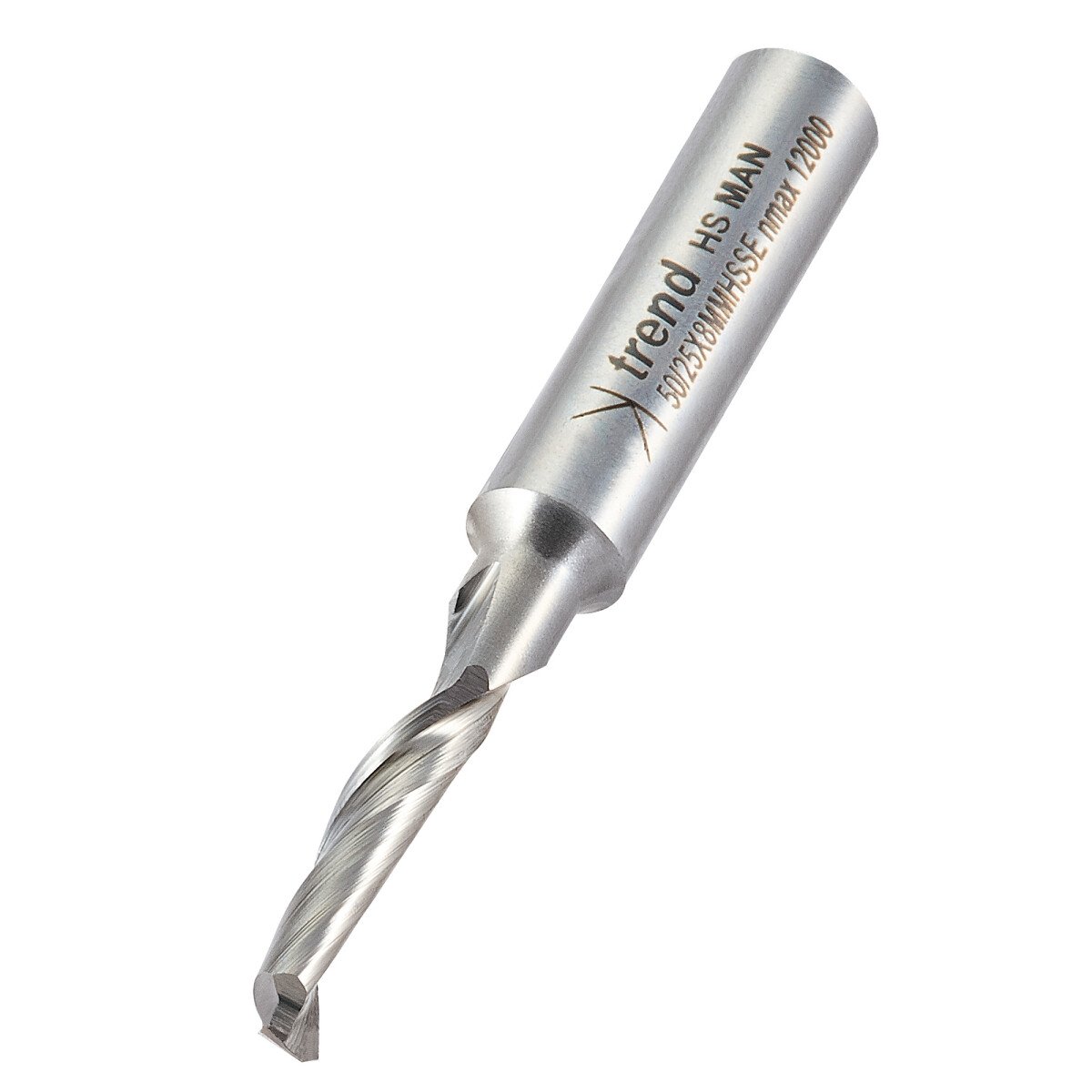 Trend 50/25X8MMHSSE Helical plunge cutter 5mm diameter