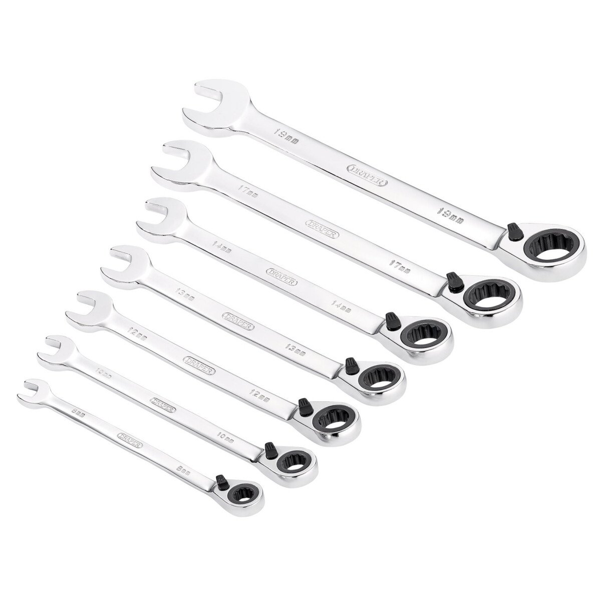Draper 51179 8230RMM/7 7-Piece Metric Reversible Ratcheting Spanner Set