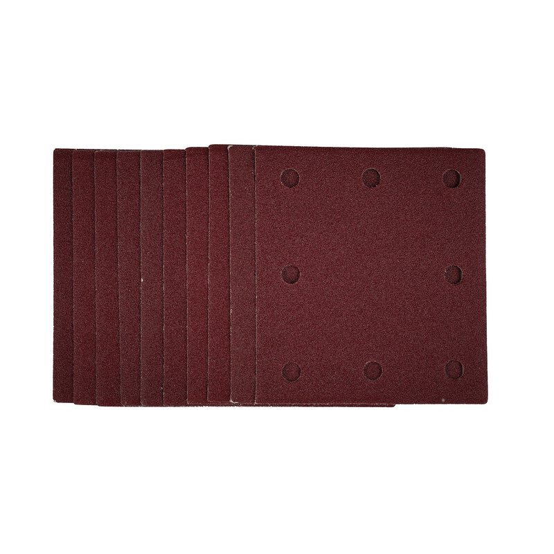 Draper 52390 SSA1 1/4 Sanding Sheets With Hook And Loop, 115 X 105mm, 80 Grit (Pack Of 10)